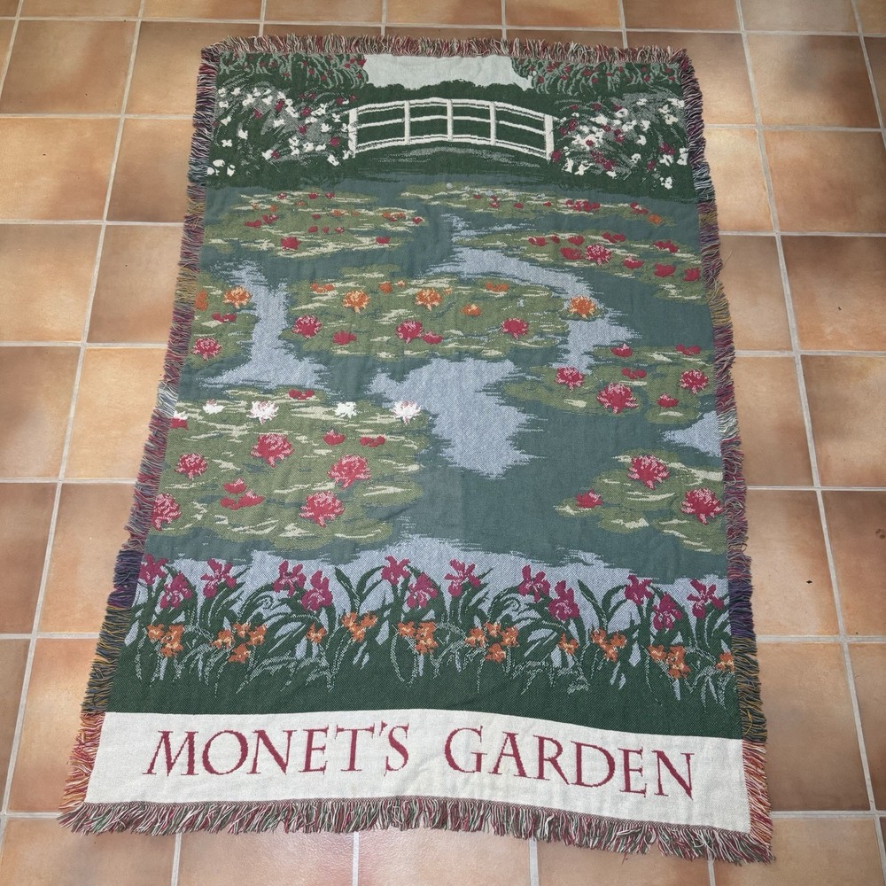 Monet’s Garden Tapestries Wall Art Hanging Border Belgian 71″x48″