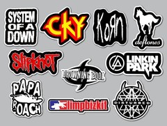 Nu Metal Vinyl Sticker Lot (10 Pack) SET 1 korn slipknot deftones linkin park