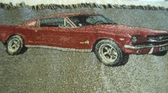 Mill Street Ford Logo Mustang Woven Graphic Tapestry Throw Blanket – Multi-Color
