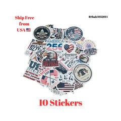10 Random Stickers – Glossy USA 250th Anniversary 1776-2026 1.7” to 2.1”