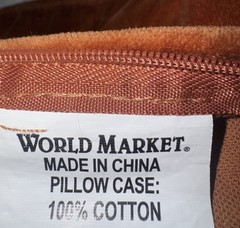 World Market Velvet Throw Pillow Cover 22×22 Rust – Burnt Orange