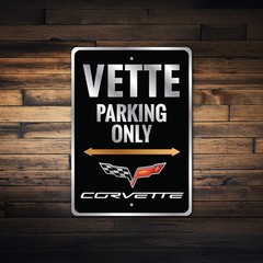 Chevy Corvette Badge Vette Parking Decor Only Sign