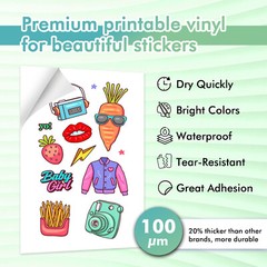 Koala Printable Vinyl Sticker Paper 11×17 30 Sheet Matte Waterproof Inkjet Laser