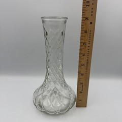 Vintage Hoosier Glass Bud Vase Clear Small Decorative Tabletop Accent