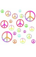 DCWV Decal Wall Art Peace Signs, Girls pink room, Peel-Stick, Multicolor