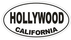 Hollywood California Oval Bumper Sticker or Helmet Sticker D2793 Euro Oval