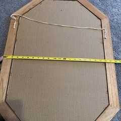 Vintage Octagon Floral Accent Mirror Framed Wood Multicolor Wall Mounted RARE