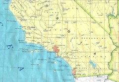 SOUTHERN CALIFORNIA MAP GLOSSY POSTER PICTURE PHOTO BANNER PRINT road area 5866