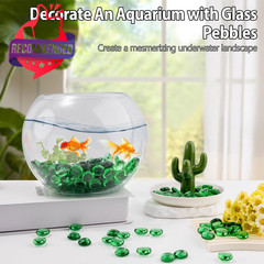 Green Glass Marbles 1 LB Transparent Smooth Flat