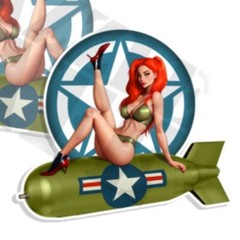 Red Head Green Bomb Pin Up Sexy Vintage Vinyl DECALS Decals C36022 Stickers