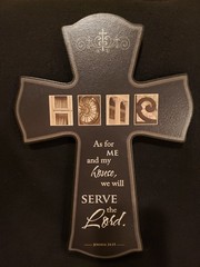 Religious Hangable Cross, P. Graham DUNN Alphabet Photography, Joshua 24:15, NEW