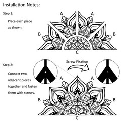 Large Metal Mandala Wall Art, Unique Lotus Flower Wall Decor Artwork, Suitabl…