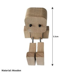 Wooden Man Figurine Shaking Wooden Man Figure Decoration Desktop KU