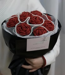 Crochet Flowers, DIY Crochet Flower Bouquet, Finished Handmade Flowers, Artifici