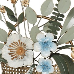 Pocket of Posies Floral Dimensional Metal Wall Art Gold/Green