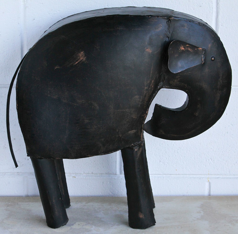 Handcrafted Indian Metal Elephant Sculpture 17″ Interlude Home Decor Art