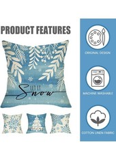 Fahrendom Winter Snowflake Decorative Throw Pillow Covers 20 x 20 Set of 4, Let