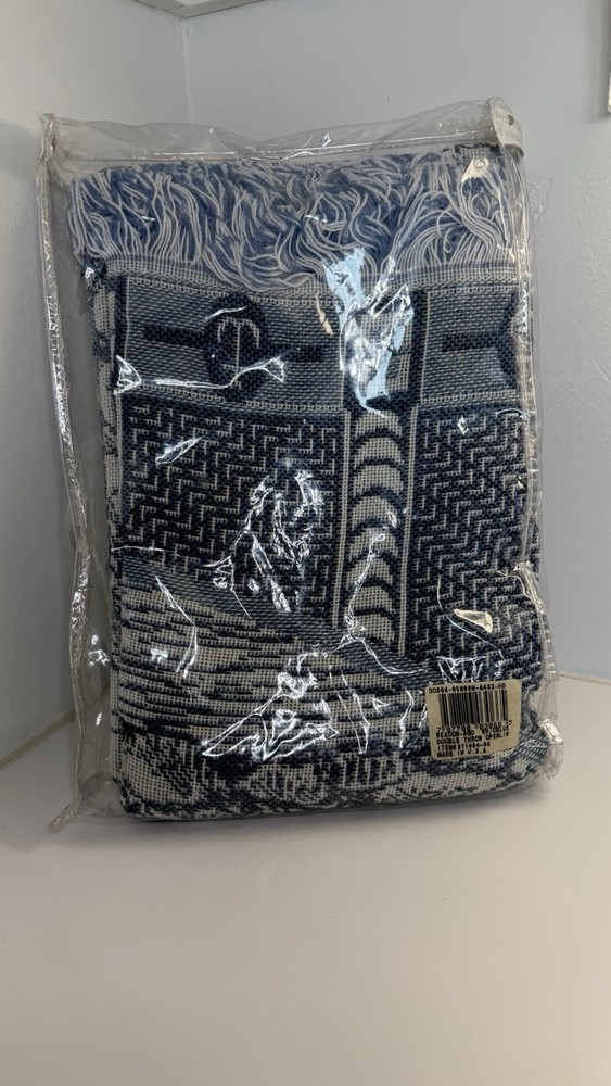 Vtg Beacon Looms Lighthouse Woven Tapestry Throw Blanket New In Bag NOS