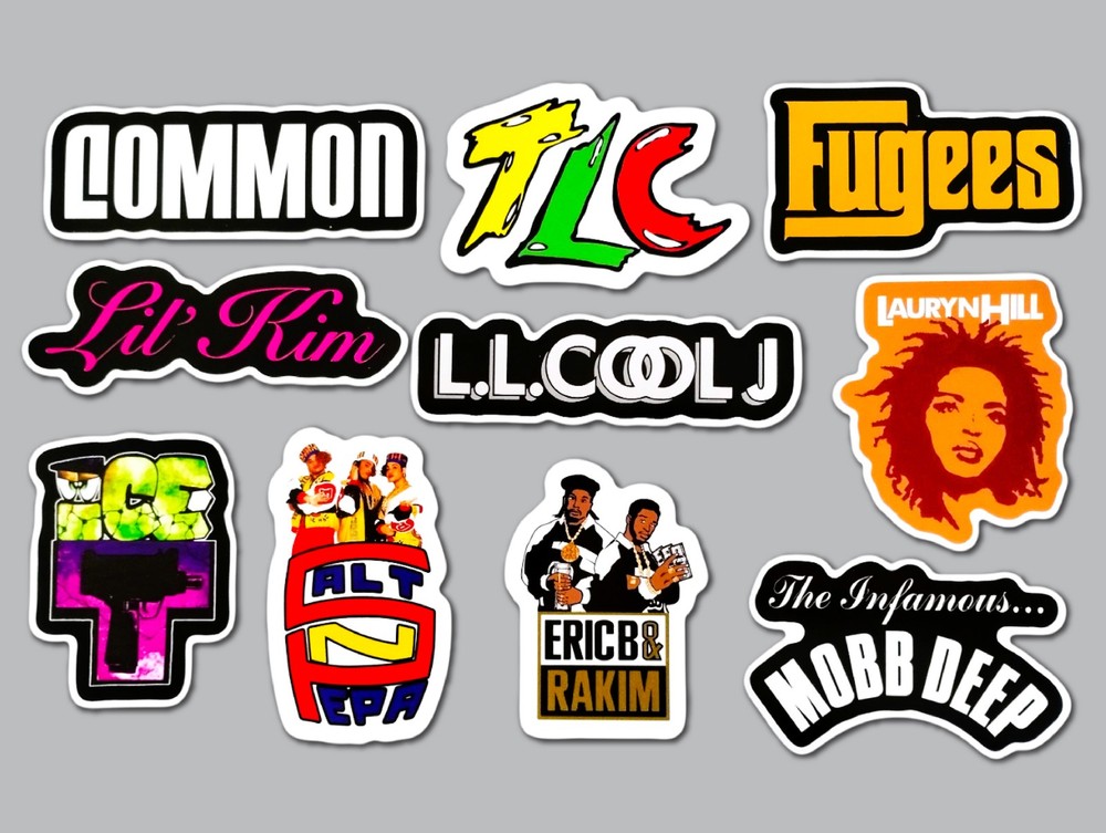 Classic Hip-Hop Sticker Lot (10 Stickers) SET 6 mobb deep fugees tlc lil kim rap