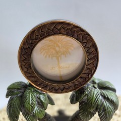 Vintage Picture Frame Bronze Tone Palm Tree Tropical Coastal Decor