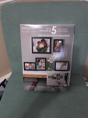 Mikasa Home Accents Set of 5 Enamel Frames Black NEW SET Photo Decor New