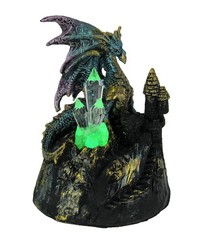 Zeckos Blue Dragon of Crystal Castle Color Changing LED Statue