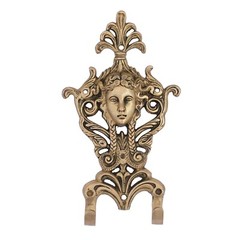 Antique Brass Key Holder Two Hook women Face Design Traditional Diwali