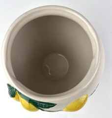 6 in. Tall 3D Lemon Branch Beige Yellow Ceramic Planter Vase 6 1/2 in. Diameter