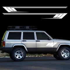 Aftermarket Jeep Cherokee XJ Retro Hockey Stick Racing Side Stripe Decal – Body