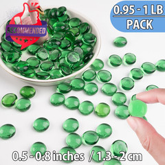 Green Glass Marbles 1 LB Transparent Smooth Flat