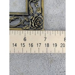 Vintage Style Ornate Rose Floral Metal Picture Frame Gold Bronze Filigree 5×7