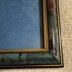Set of 2 VTG 5×7 Floral Border Multicolor Photo Frames Gold/Black Trim 80s/90s