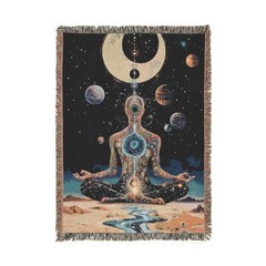 harmonious chakras woven tapestry blanket (52by37)