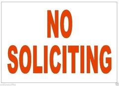 No Soliciting Sticker Stop Salespeople Safety Business Sign Decal Label D236