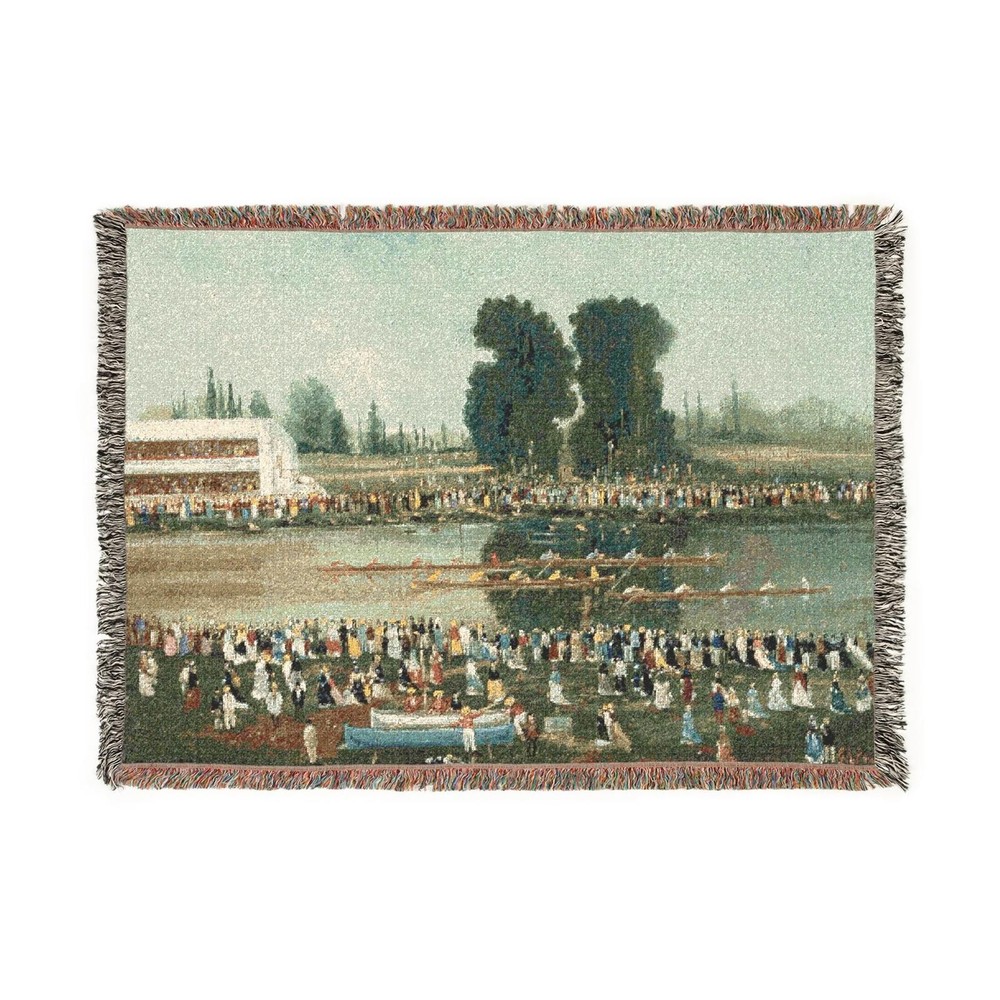 weekend boat race woven tapestry blanket [52by37]