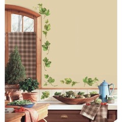 38 New Evergreen Ivy Wall Decals Country Kitchen Decor Green Leaves Border Vines