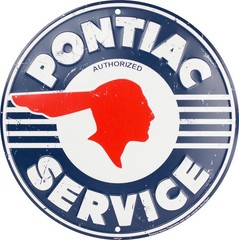 Hangtime PONTIAC SERVICE Nostalgia 12inch Novelty Circle Sign