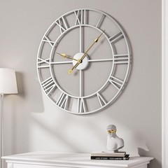 30 Inch Large Wall Clock, Modern Silver Metal Big Decorative Wall Clock Home …