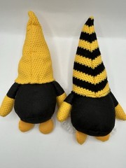 Bumble Bee Gnomes Set of 2 Plush Girl & Boy Gnome Figures Yellow Black