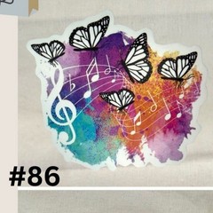 Butterfly Music Notes Vinyl Sticker 2.2in Colorful Music Art Decal No 86