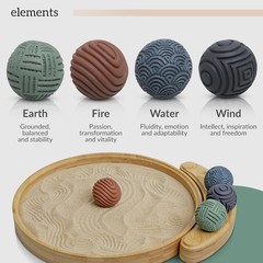 Calming Zen Garden for Adults with Bamboo Tray and Tactile Spheres Included