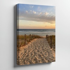 Coastal Beach Pathway To Ocean Canvas Wall Art Sunset Landscape Print Wall Home