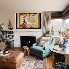 We the People Lady Liberty and the Preamble Patriotic Flag Banner 3x5ft Man Cave