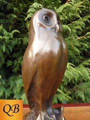 ART DECO BRONZE STATUE 1920’S STYLISED LITTLE OWL FIGURINE SCULPTURE BIRD FIGURE