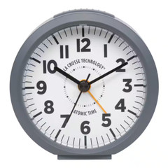 4 In. round Gray Atomic Analog Alarm Clock