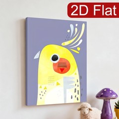 Abstract Yellow Bird Canvas Wall Art, Minimalist Kids Room Home Decor