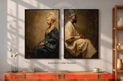 Yoruba Couple Art Print, Nigerian Cultural Heritage, 2 Set Posters, UNFRAMED