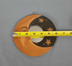 Vintage Celestial Crescent Moon Stars Mirror 6in Hand Painted Whimsigoth 90s