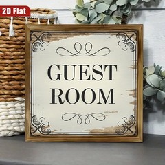 Farmhouse Vintage Guest Room Wooden Sign Ornate Border Bedroom Wall Art Gift