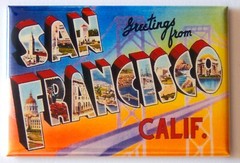 Greetings from San Francisco California FRIDGE MAGNET golden gate bridge